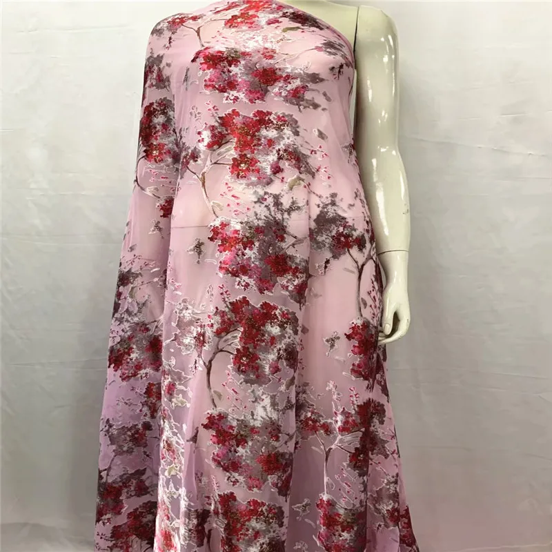 

5 yards! most beautiful Silk lace Fabric Satin For Dress new arrival African silk fabric good quality LXE072701