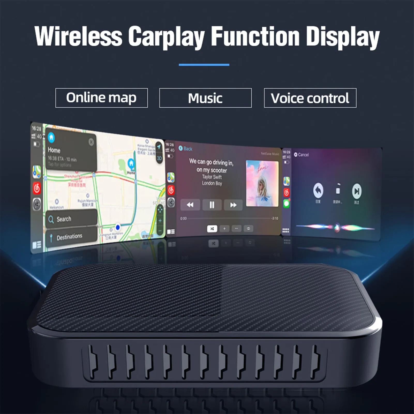 Автомобильный мультимедийный проигрыватель Carplay AI Box Android беспроводной