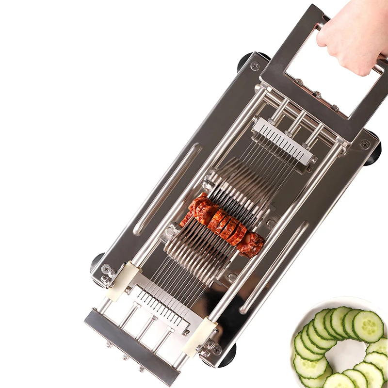 

Hand Push Blade Slicer Machine Bacon Cucumber Potatoes Fruit Cutting Slicing Stainless Steel Vegetable Cutter 5mm