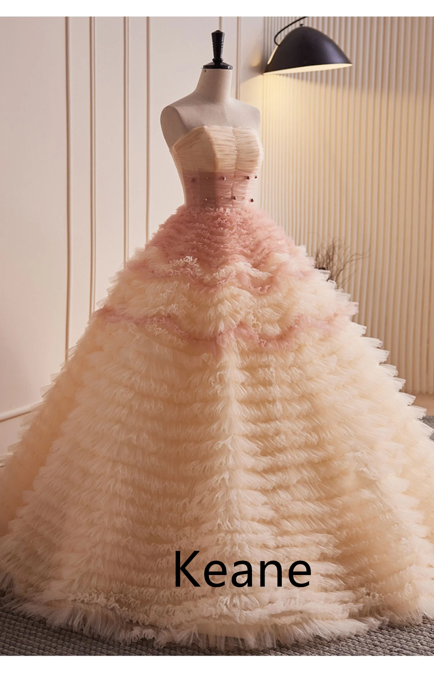 

Tiered Ball Gown Evening Dresses Ruffles Islamic Dubai Saudi Arabic Evening Gown Prom vestidos de festa
