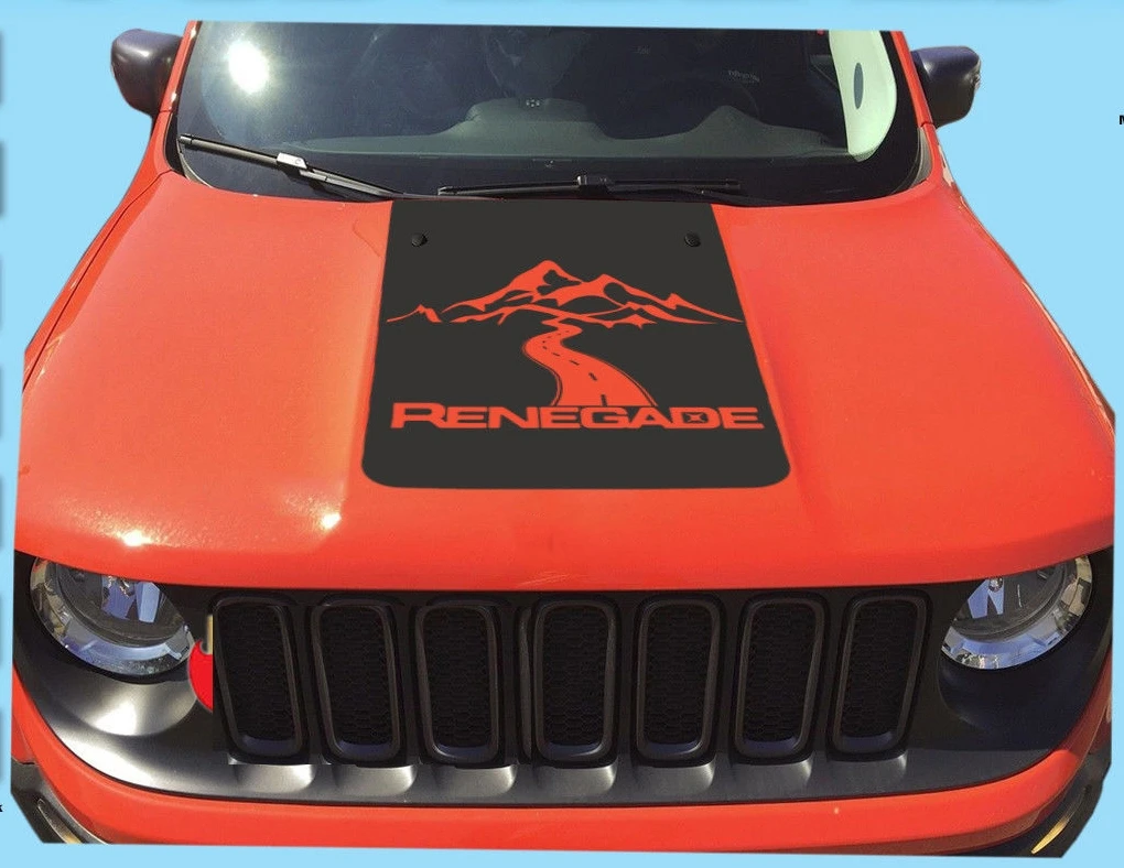 

Auto Accessories 1 pc Car Sticker Car Hood Sticker For Jeep Renegade 2016 2017 2018 Blackout Vinyl Hood Decal Film Car Styling
