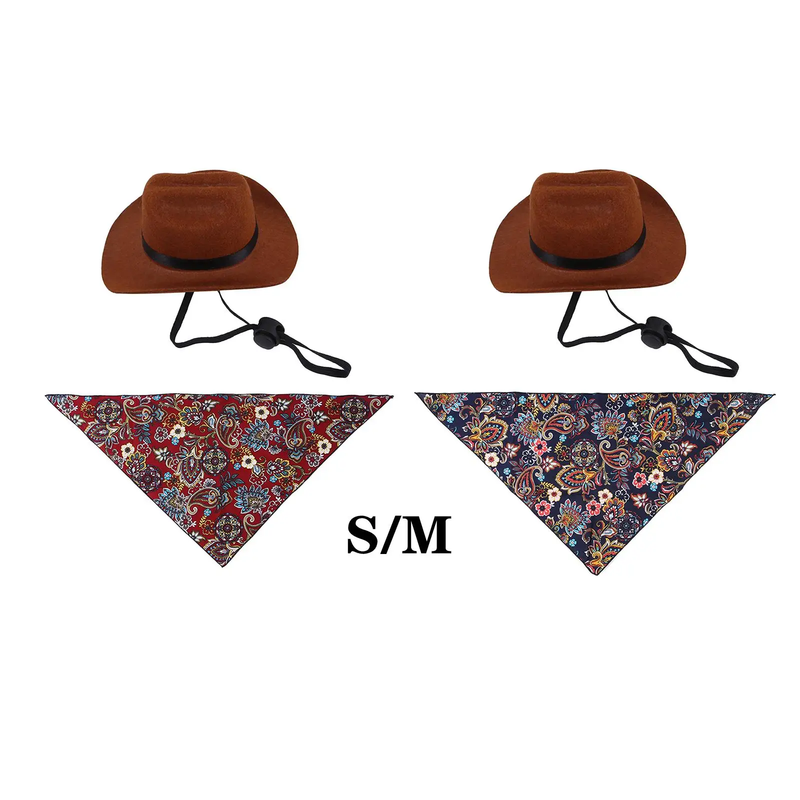 

Pet Cowboy Hat Universal Photo Prop Funny Western Caps Bandana for Festival Holiday