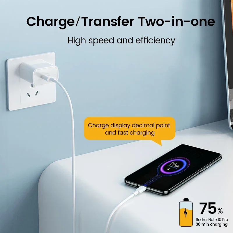Кабель USB Type-C для Xiaomi PD3.0 67 Вт 6A зарядный кабель Mi 11 12T 13 Ultra Redmi Note 9 10 POCO X5 Pro