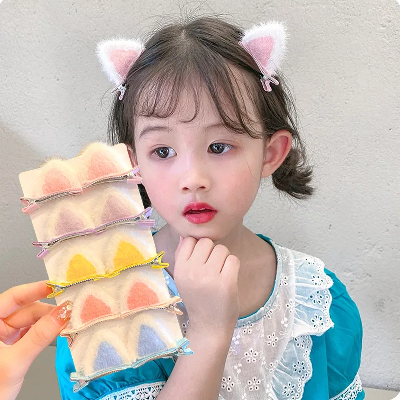 

Plush Cat Ears Hairpins Sweet Girls Cosplay Anime Hair Clips Party Costume Hair Accessories Fashion Headwear