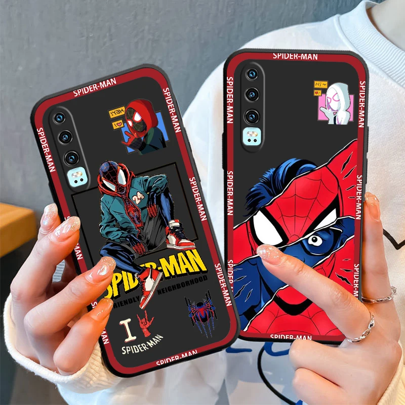 

Marvel Spiderman Fashion Art Phone Case For Huawei P50 P40 P30 P20 Lite 5G Nova Plus 9 SE Pro 5T Y9S Y9 Prime Y6 Balck TPU
