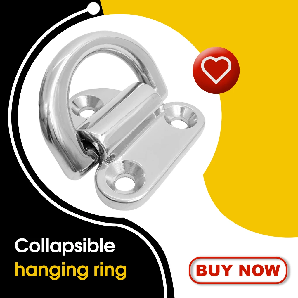 

Folding Pad Eyes Stainless Steel D-Ring Deck Lashing Ring Tie Down Staple Cleat Motorboat Replace Equipment Trailers