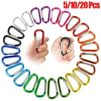 20 pcs mini carabiner spring clip aluminum alloy d shape keychain snap hook buckle for outdoor camping backpack bottle daily use