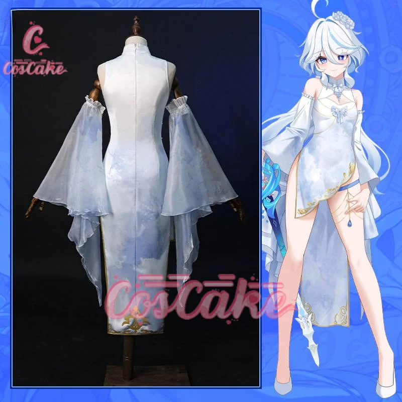 Genshin Impact Furina De Fontaine Cheongsam Косплей Костюм Focalors Униформа Хэллоуин Карнавал