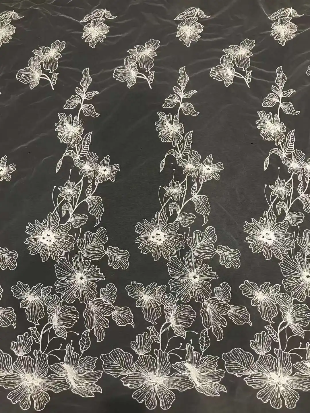 

Красивое белое кружево с вышивкой, французское Тюлевое Сетчатое кружево/с бусинами и блестками, искусственное для вечернего платья, свадьбы