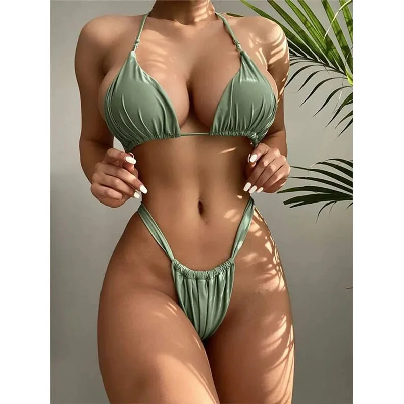 Triangle Micro Bikini Set Sexy Swimmsuit New Designer Bikini Brand Swimwear Women Bra Set Bathing Suit Beachwear Two Piece