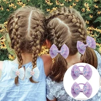 2pcs cute bows hair ties for girls elastic kids hair bands holders shine headwear girl hair accessories scrunchie ornaments gift