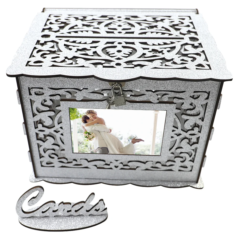 1 комплект деревянная коробка для карточек квадратная полая поздравительных