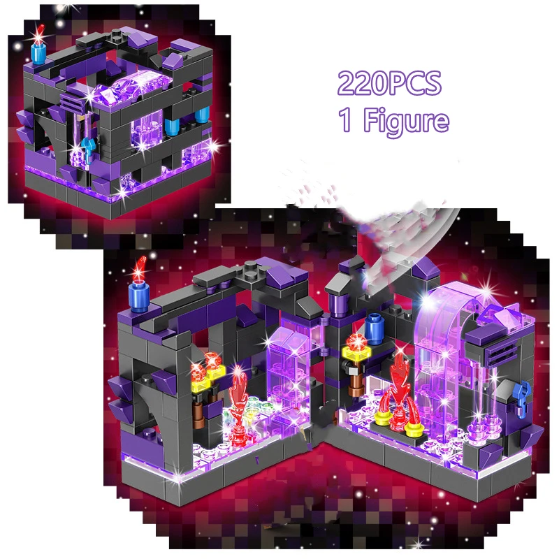 

Blaze Bridge Nether Building Blocks City Fortress Corals Set Mine Cave Zombie Steve Bricks Toys for Kids Gift