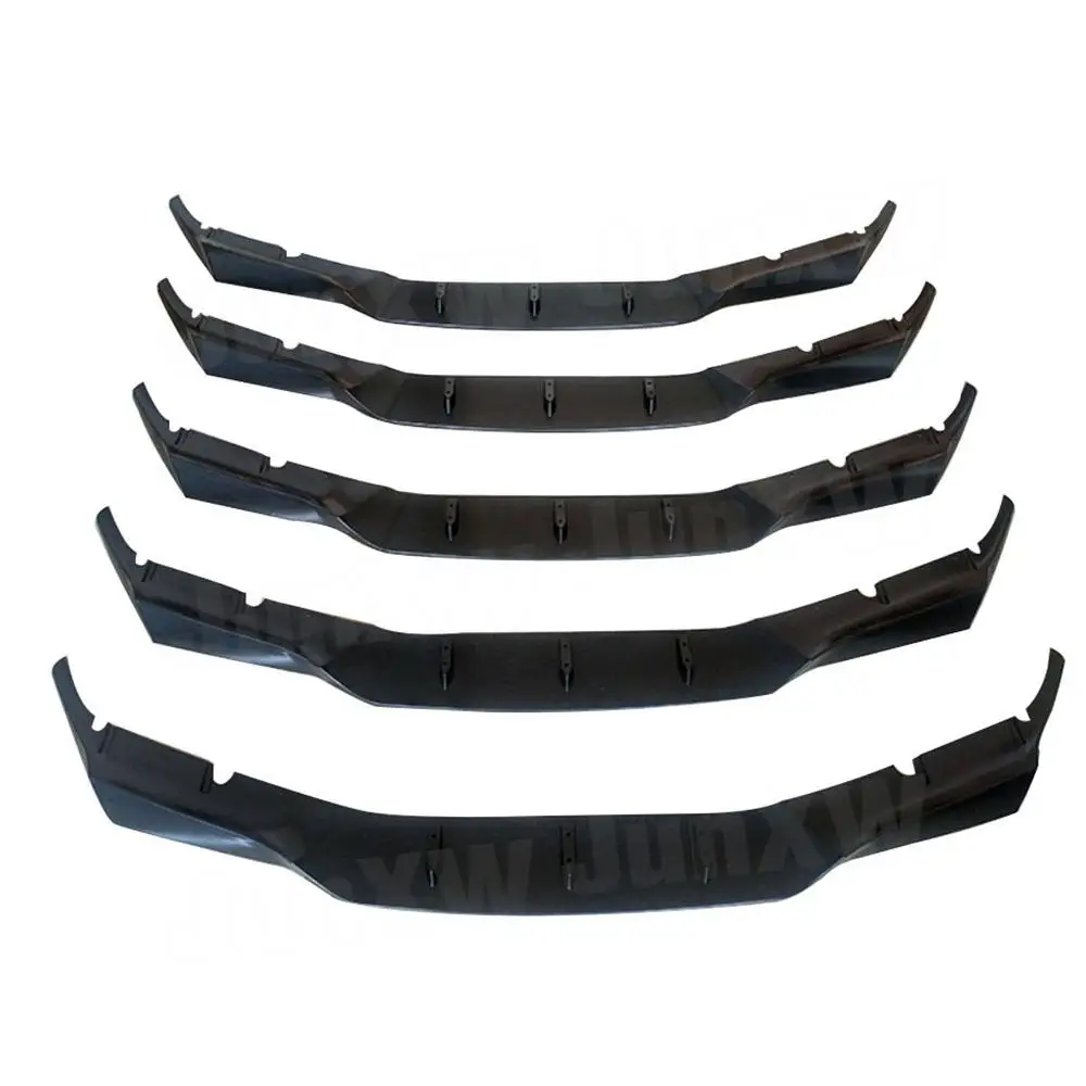 ABS Carbon Look Глянцевый черный передний бампер Защита губ Сплиттер Спойлер Пластина