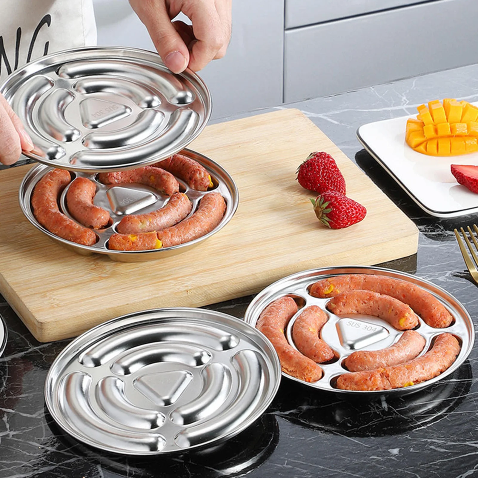 

Sausage Maker Mold 6 Cavity Nonstick Hot Dog Maker Meat Stuffer Bbq Cooking Novel Aid Casings Ham Hot Dog Kitchen Gadgets