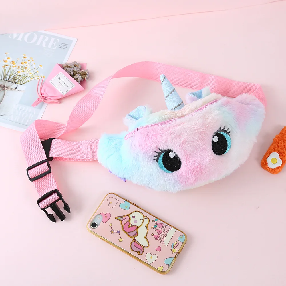 Custom Children Waist Bag Unicorn Glitter Kids' Chest Travel Bags Casual Cross Body Fanny Pack Belt Bag Crossbody Wholesale