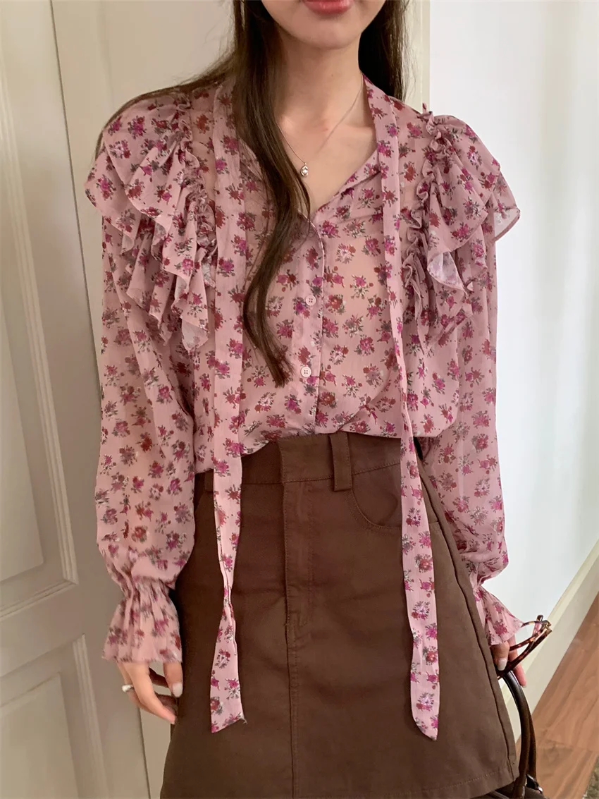 Женский Повседневный приталенный костюм Alien Kitty розовый цвет с оборками длинным