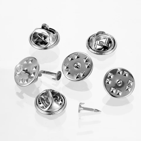 100pc metal de bloqueo de metal broche broche soporte de la solapa base para joyas de bricolaje material haciendo accesorios de manualidades de suministro hechos a mano