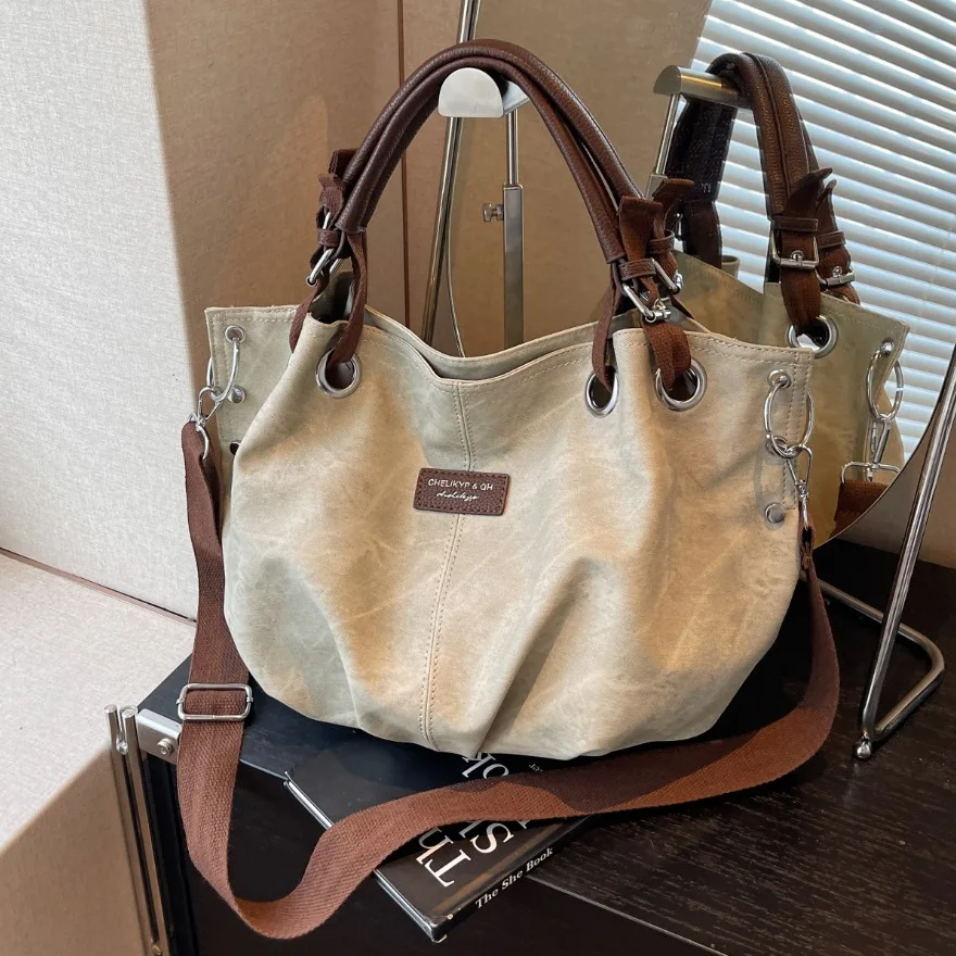 Фото CGCBAG Винтажные вместительные женские сумки-тоут, повседневные дизайнерские сумки через плечо, роскошные сумки из высококачественной искусственной кожи. №1