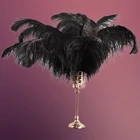 Украшение из черных страусиных перьев, 15-70 см, страусиные перья для украшения, аксессуары ручной работы на середине стола, центральные части