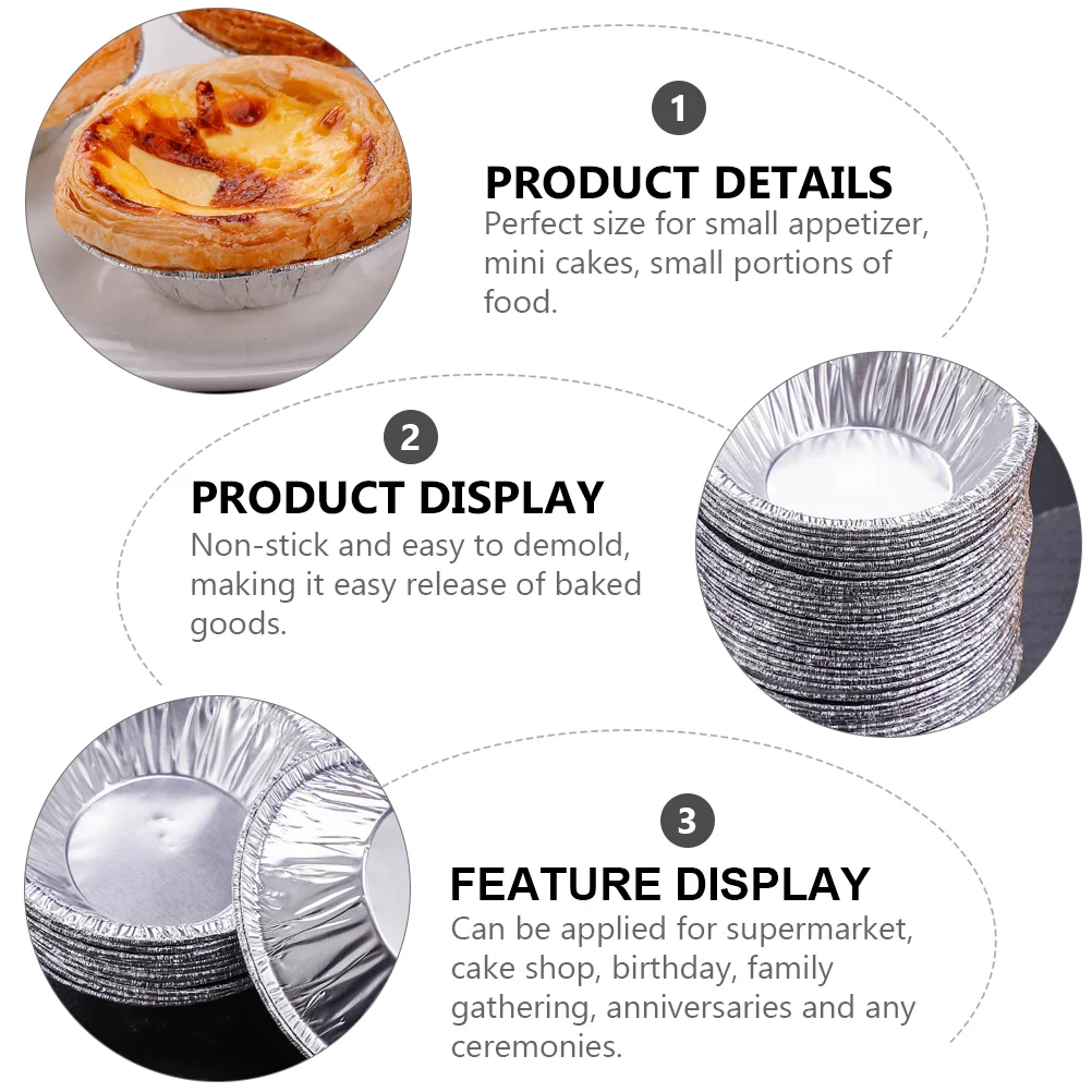 500 шт. форма из оловянной фольги для яичного пирога многофункциональный поднос