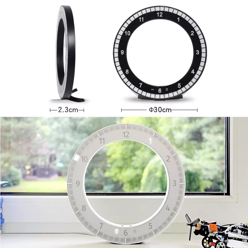 

LED Digital Wall Clock Modern Design Dual-Use Dimming Digital Circular Photoreceptive Clocks For Home Decoration gift ideas