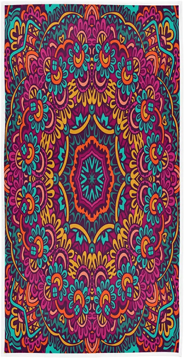 

Boho Ethnic Hand Towels Bohemian Mandala Paisley Bathroom Towel Soft Absorbent Small Bath Towel Kitchen Dish Guest Towel Home