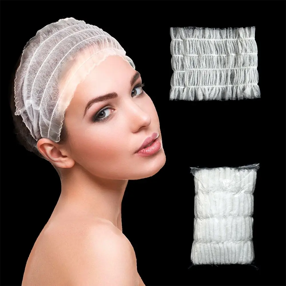 

100Pcs Elastic Makeup Stretch Non-Woven Bath Turban Grafting Eyelashes Hair Bands SPA Headbands