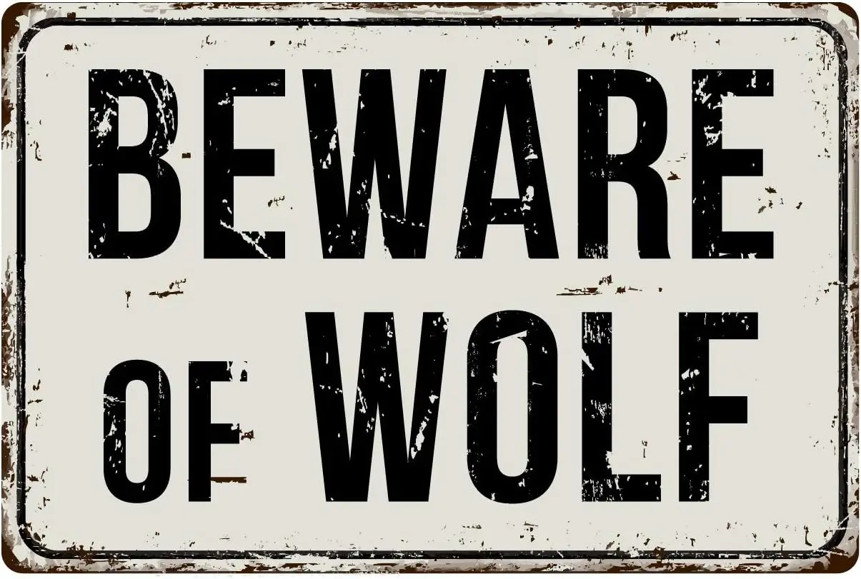 1p Deerts 570VS Остерегайтесь волков 8 x 12 дюймов винтажный алюминиевый металлический