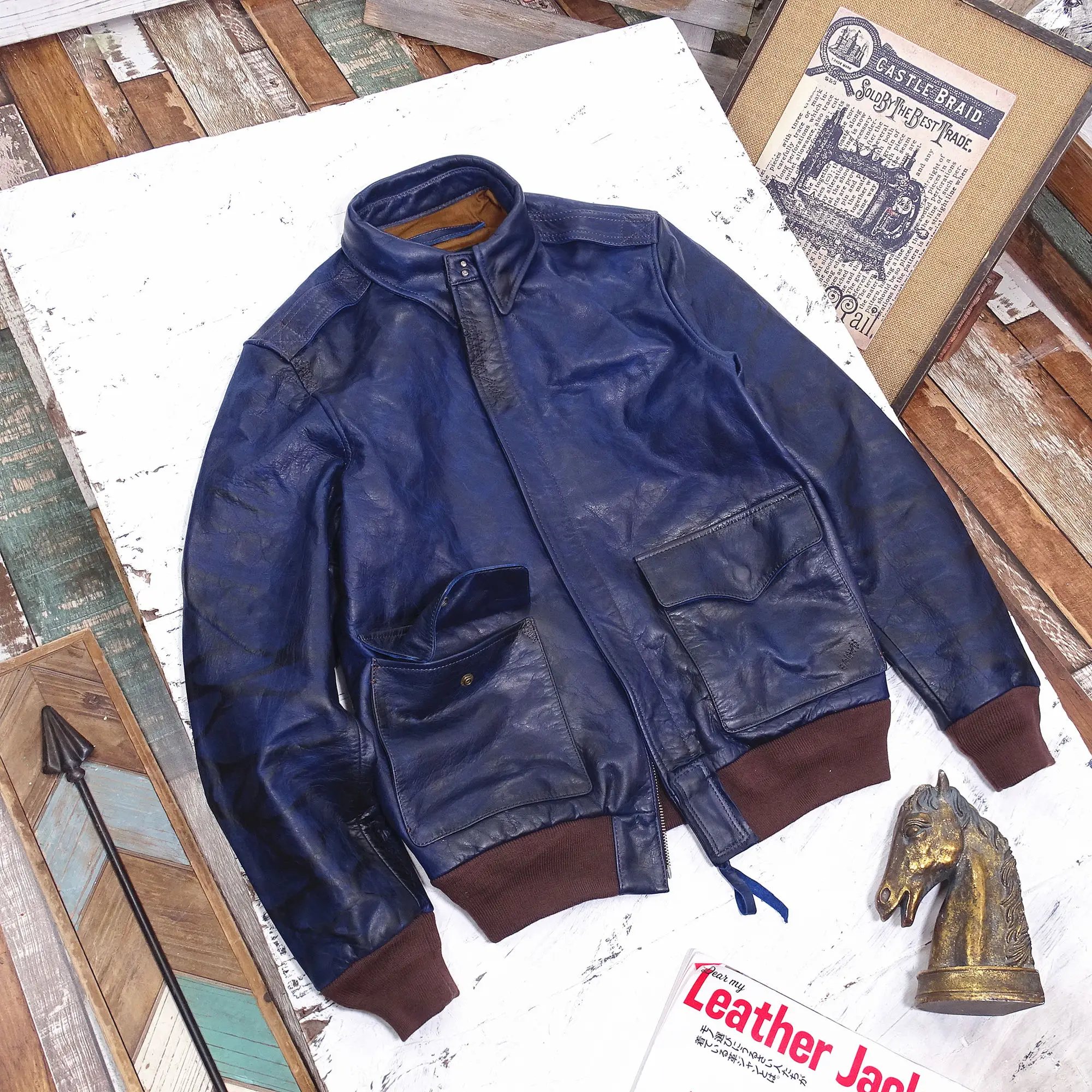 Мужская Весенняя синяя куртка A2 в стиле милитари женская летняя из натуральной