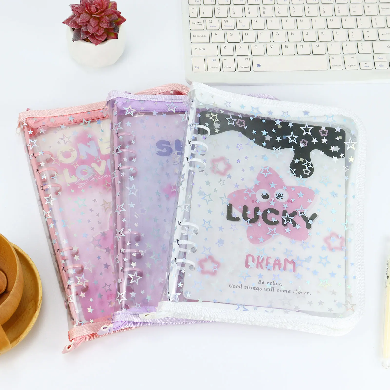 A5 симпатичный кожаный чехол с рисунком звезды для ноутбука отделения монет и