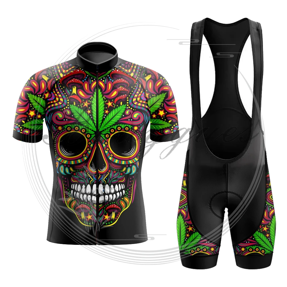 Skull-Conjunto de Ropa de Ciclismo para hombre, maillot de manga corta para bicicleta de montaña, uniforme de Ciclismo para exteriores, triatlón, novedad de 2022
