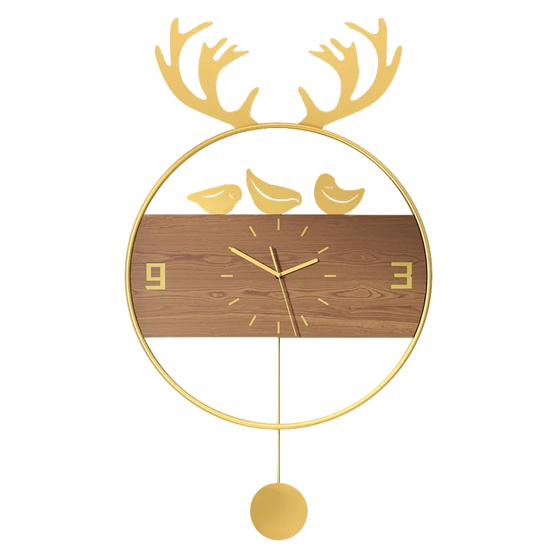 

Luxury Wall Clock Metal Deer Head Living Room Home Creative Modern Silent Clocks Horloge Murale Art Home Decoration