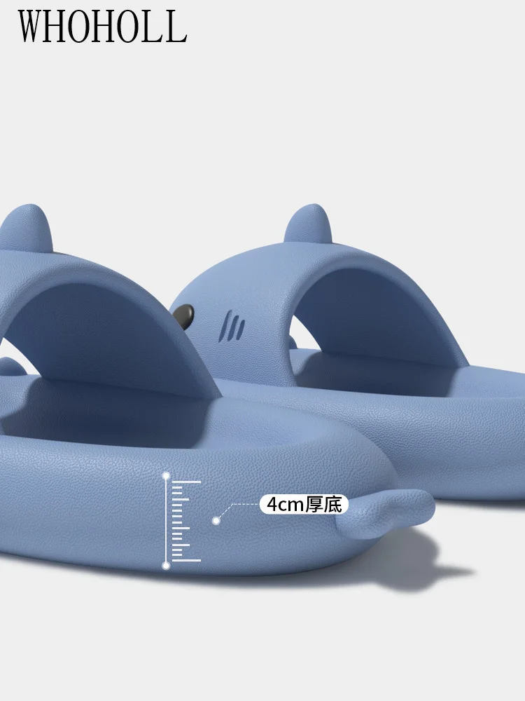 Indoor Household Home Shark Slippers Female 2022 Summer Man Women Couples Soft Cartoon Funny Bottom Anti-skid Flip Flops Sandals