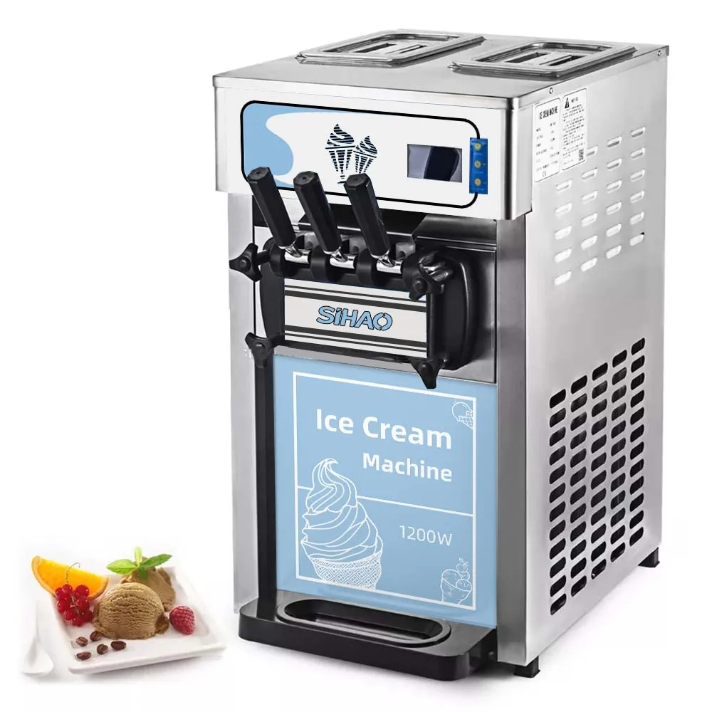 

18L Soft Serve Ice Cream Machine with 2+1 Flavors Soft Serve Ice Cream Machine Frozen Commercial Yogurt Ice Cream Maker