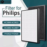 2pcs fy2422 fy2420 h12 replacement hepa carbon filter for philips air purifier ac2889 ac2887 ac2882 to filter pm2 5odor