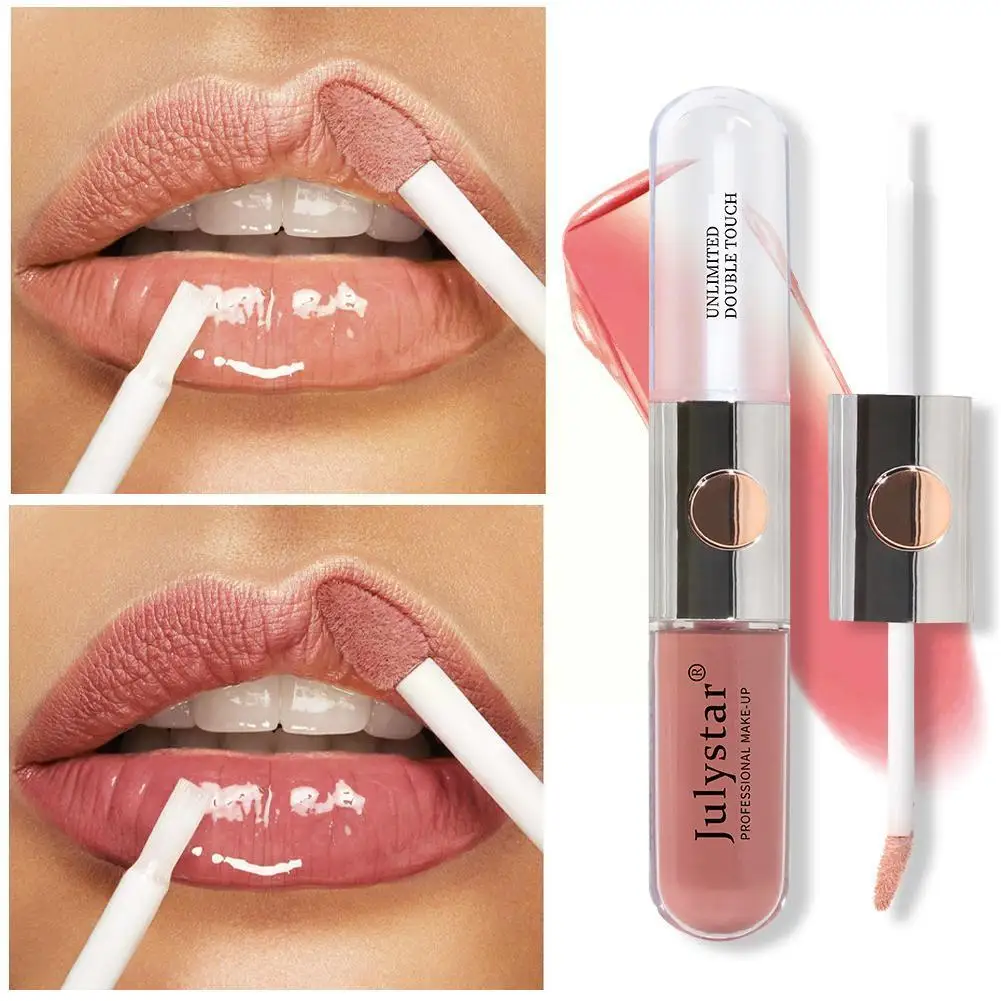 

Double Head Lip Glaze Velvet Matte Lipstick Water Gloss Waterproof Lips Lip Oil Cosmetic Makeup Moisturizing Lasting Transp B7K7