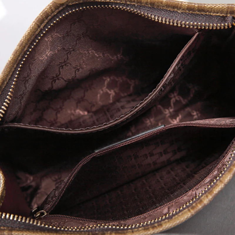 

Маленькая женская сумка в стиле ретро, простая сумка через плечо, трендовая сумка «Все в одном», кожаная сумка с принтом MKF