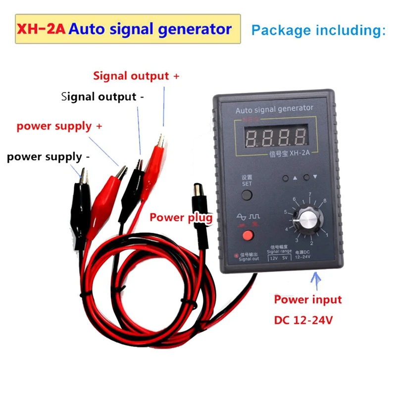 XH-2 Sensor Simulation Box Automotive Signal Generator Black Analog Stopwatch