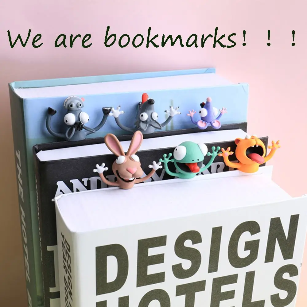Creative 3D Cartoon Stereo Bookmark Cute Animal Marker Ocean Series Panda Bookmark Of Pages Kids Gift School Stationery Supplies