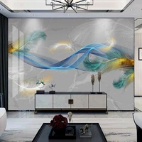 custom 3d mural wallpaper marble colored smoke feathers wall paper sticker for living room house decoration wall covering fresco