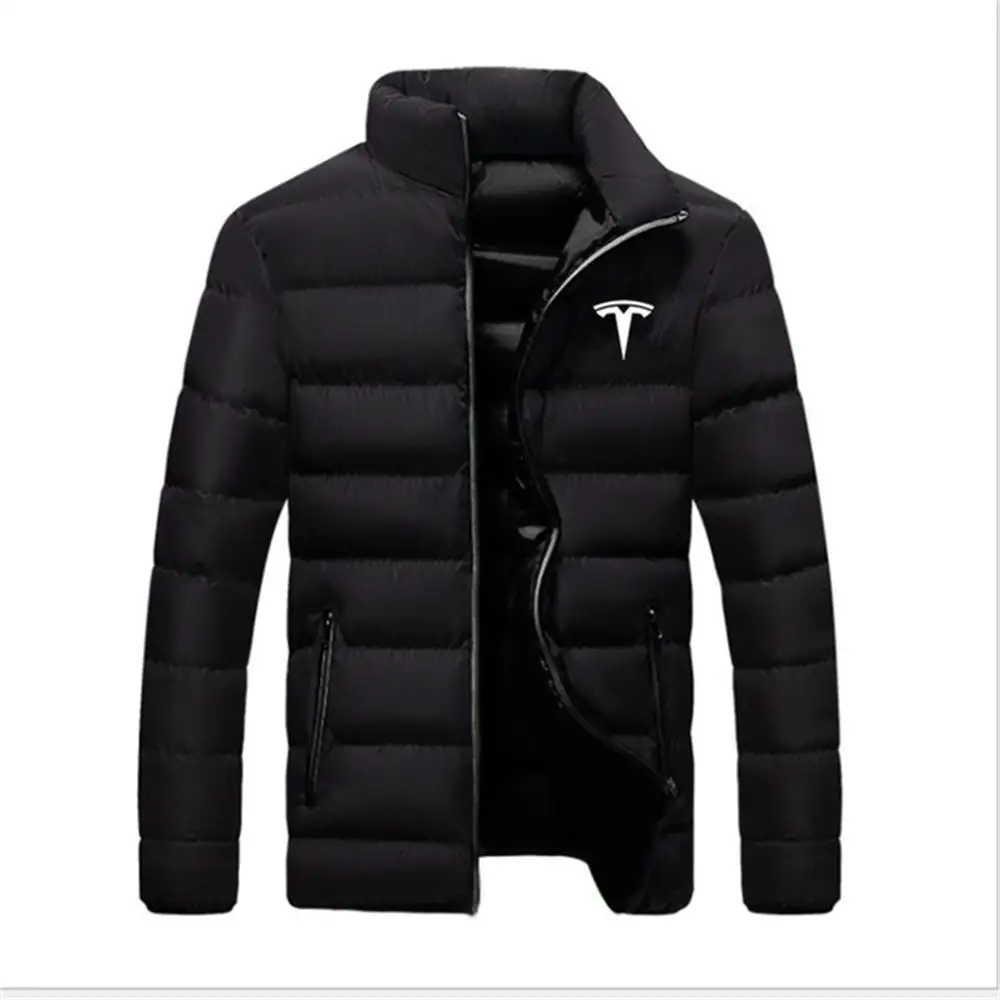 Men's Autumn and Winter  New Cotton Jacket Fashion Trend Short Standing Collar Zipper Windproof Warm Cotton Jacket