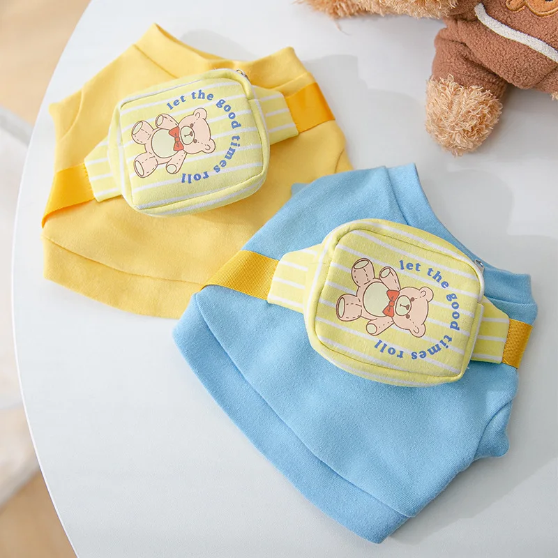 

Одежда для собак и домашних животных, однотонные жилеты для собак, одежда для кошек, маленький медвежонок, милый тонкий весенне-летний модны...