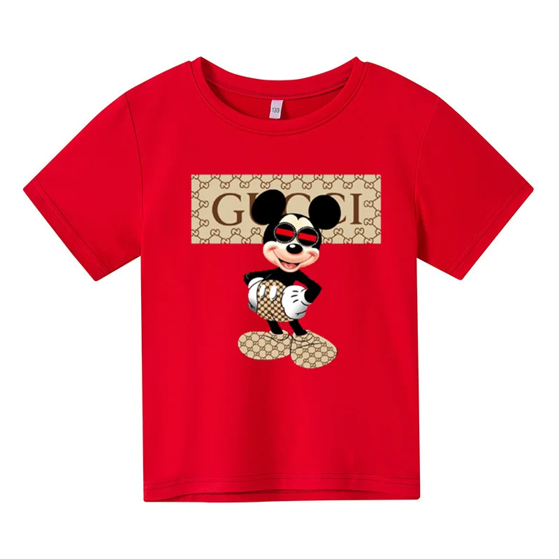 

2022 New Summer Kids Boys Girls Sports Cotton T-Shirts Kids T-Shirts Casual Tops Cartoon Mouse Printing T-Shirts Clothes