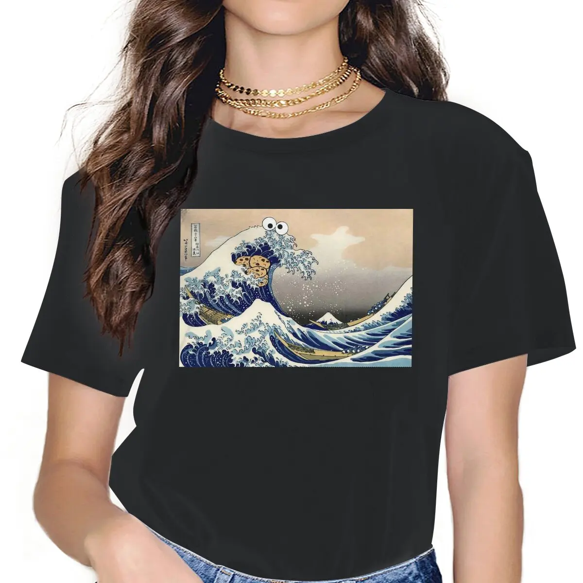 

The Great Wave Off Cookiegawa женские рубашки улица сериала 80s футболка большого размера Kawaii винтажные женские блузы