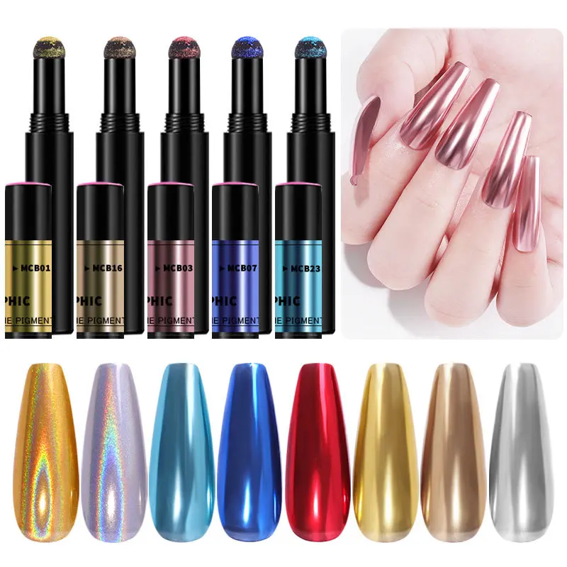 

Nail Cushion Magic Pen Air Cushion Magic Mirror Powder Laser Gold and Silver Pen Solid Chalk Phantom Nail Pen Nail Polish
