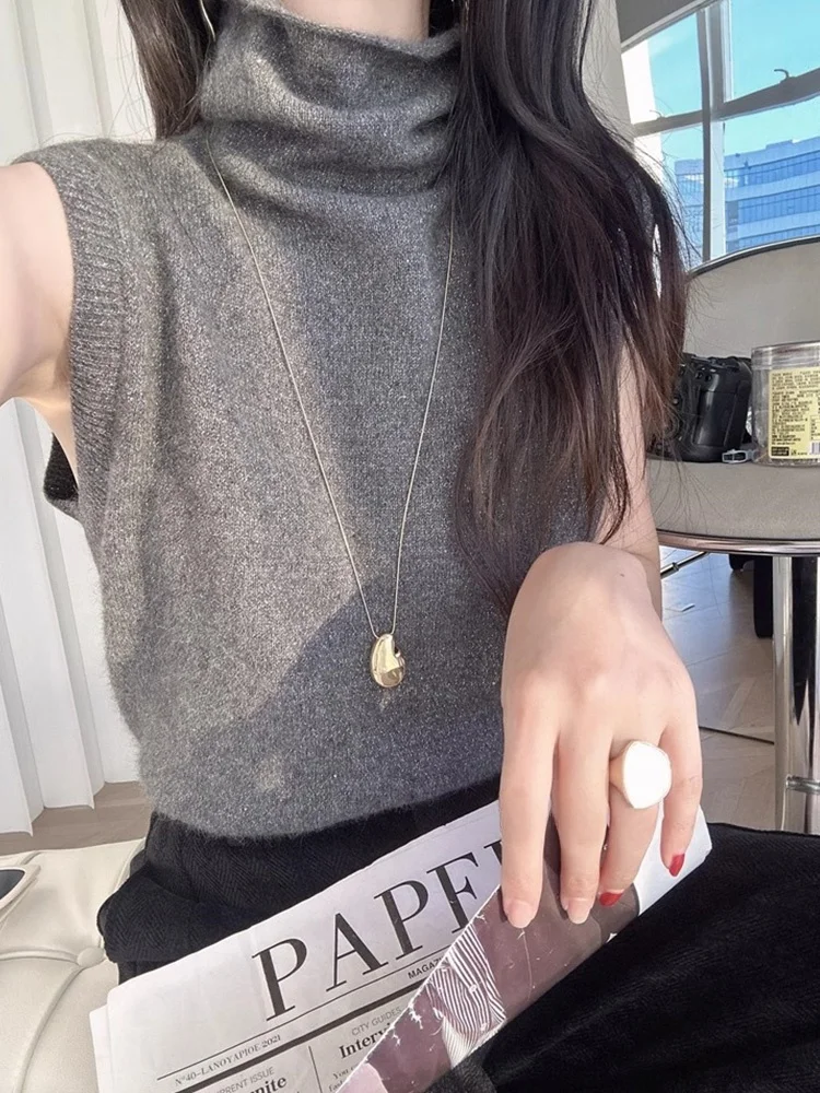 Плюс размер Design Sense ворсовый воротник Яркий шелковый лоскутный вязаный жилет без