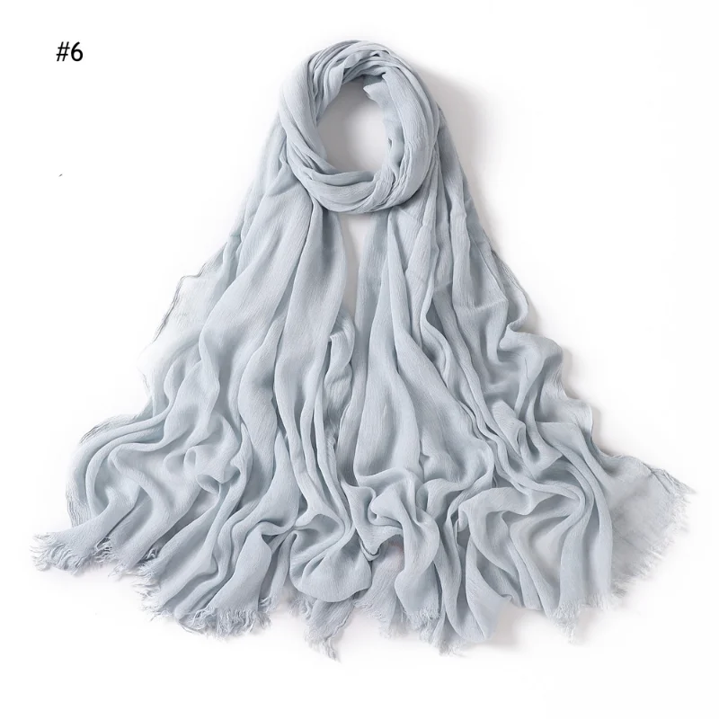 New Hijab Scarf Women Muslim Shawls Crinkle Headscarf Wraps Femme Musulman Headbands Turbans Islamic Bufandas Foulard