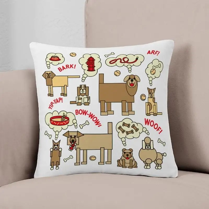

Подушка с принтом What Dogs, подушка для повседневной носки, модная декоративная подушка для кровати в гостиницу, подушка в комплект не входит