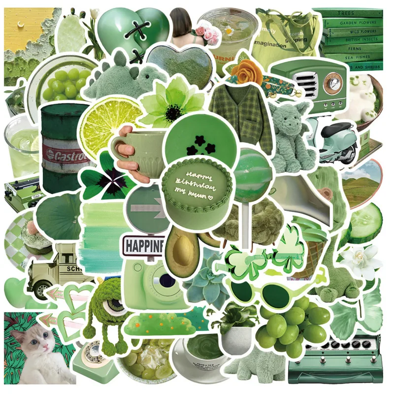 

Зеленые наклейки в стиле граффити, 10/30/60/100 шт.